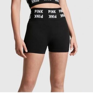 Victoria's Secret PINK Bike Shorts 3" SEAMLESS Soft  X-Small Black Tape Logo